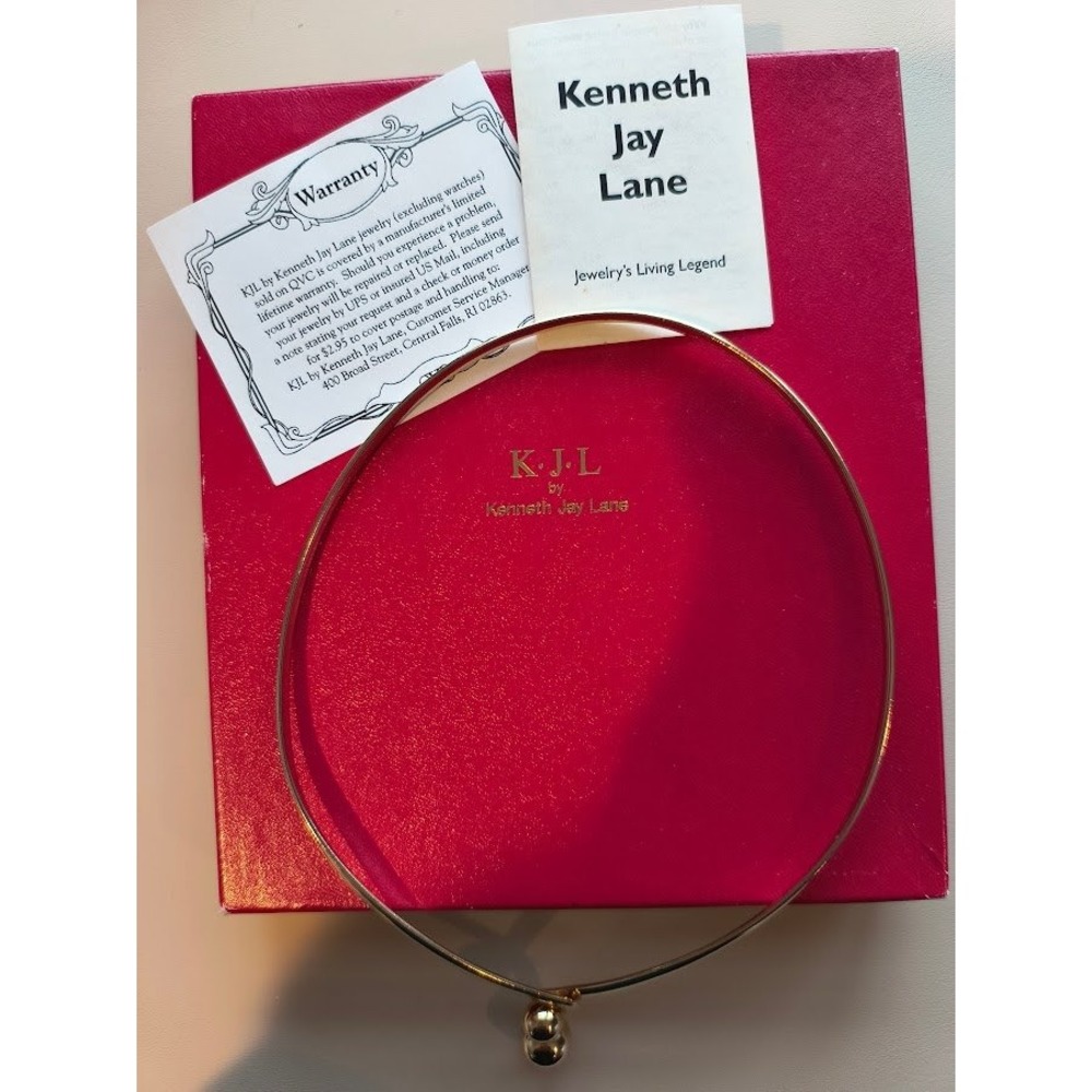 Kenneth Jay Lane Kjl Vintage Gold Tone Metal Coll… - image 8